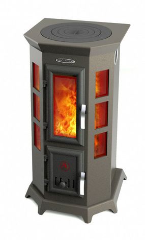 Печь-камин TMF Статика Секста чугунная дверца черная бронза в Брянске